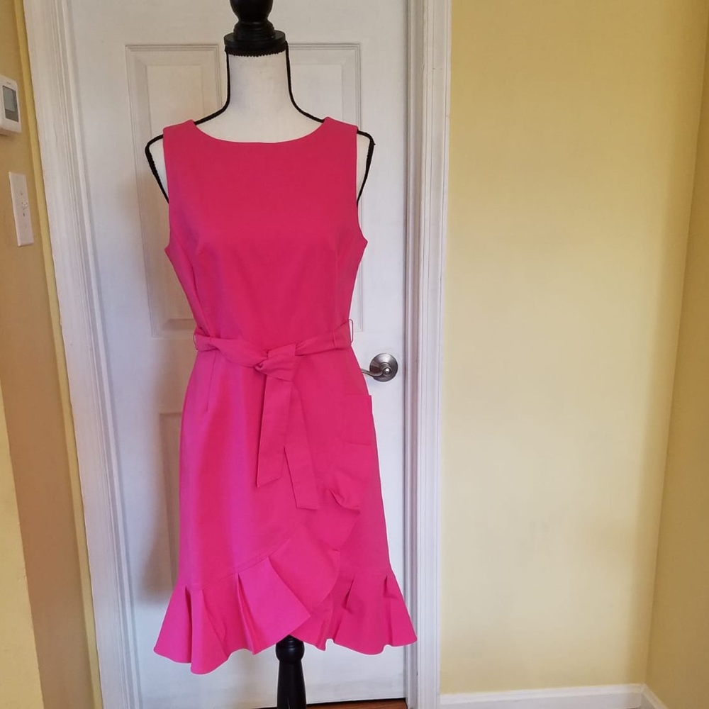 Calvin Klein Ruffle Midi Dress.
